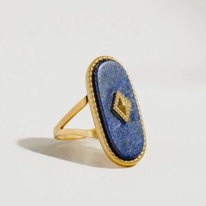 Dakota Non Tarnish Adjustable Ring with Natural Stone